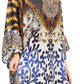 Sakkas Delu Women's Loose V Neck Blouses Top Tunic with Ruffles And Rhinestone