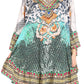 Sakkas Delu Women's Loose V Neck Blouses Top Tunic with Ruffles And Rhinestone