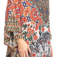Sakkas Delu Women's Loose V Neck Blouses Top Tunic with Ruffles And Rhinestone