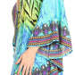 Sakkas Delu Women's Loose V Neck Blouses Top Tunic with Ruffles And Rhinestone