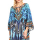 Sakkas Delu Women's Loose V Neck Blouses Top Tunic with Ruffles And Rhinestone