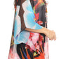 Sakkas Sloane Women's Printed V Neck Loose Fit Casual Circle Top Blouse with Ties