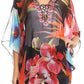Sakkas Sloane Women's Printed V Neck Loose Fit Casual Circle Top Blouse with Ties