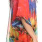Sakkas Sloane Women's Printed V Neck Loose Fit Casual Circle Top Blouse with Ties