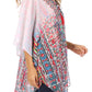Sakkas Sloane Women's Printed V Neck Loose Fit Casual Circle Top Blouse with Ties