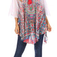Sakkas Sloane Women's Printed V Neck Loose Fit Casual Circle Top Blouse with Ties