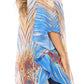 Sakkas Sloane Women's Printed V Neck Loose Fit Casual Circle Top Blouse with Ties