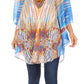 Sakkas Sloane Women's Printed V Neck Loose Fit Casual Circle Top Blouse with Ties