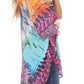 Sakkas Sloane Women's Printed V Neck Loose Fit Casual Circle Top Blouse with Ties
