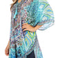 Sakkas Sloane Women's Printed V Neck Loose Fit Casual Circle Top Blouse with Ties