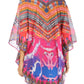 Sakkas Sloane Women's Printed V Neck Loose Fit Casual Circle Top Blouse with Ties