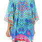 Sakkas Sloane Women's Printed V Neck Loose Fit Casual Circle Top Blouse with Ties