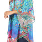 Sakkas Sloane Women's Printed V Neck Loose Fit Casual Circle Top Blouse with Ties