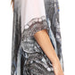Sakkas Sloane Women's Printed V Neck Loose Fit Casual Circle Top Blouse with Ties