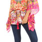 Sakkas Danis Women's Oversized Casual Pullover V-neck Short Sleeve Boho Top Blouse