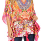 Sakkas Danis Women's Oversized Casual Pullover V-neck Short Sleeve Boho Top Blouse