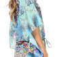 Sakkas Danis Women's Oversized Casual Pullover V-neck Short Sleeve Boho Top Blouse