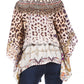 Sakkas Danis Women's Oversized Casual Pullover V-neck Short Sleeve Boho Top Blouse