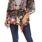 Sakkas Danis Women's Oversized Casual Pullover V-neck Short Sleeve Boho Top Blouse