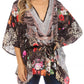 Sakkas Danis Women's Oversized Casual Pullover V-neck Short Sleeve Boho Top Blouse