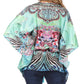 Sakkas Danis Women's Oversized Casual Pullover V-neck Short Sleeve Boho Top Blouse
