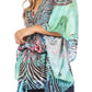 Sakkas Danis Women's Oversized Casual Pullover V-neck Short Sleeve Boho Top Blouse