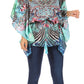 Sakkas Danis Women's Oversized Casual Pullover V-neck Short Sleeve Boho Top Blouse