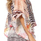 Sakkas Danis Women's Oversized Casual Pullover V-neck Short Sleeve Boho Top Blouse