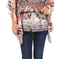 Sakkas Danis Women's Oversized Casual Pullover V-neck Short Sleeve Boho Top Blouse