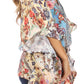 Sakkas Danis Women's Oversized Casual Pullover V-neck Short Sleeve Boho Top Blouse