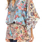 Sakkas Danis Women's Oversized Casual Pullover V-neck Short Sleeve Boho Top Blouse