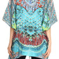 Sakkas Danis Women's Oversized Casual Pullover V-neck Short Sleeve Boho Top Blouse