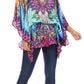 Sakkas Danis Women's Oversized Casual Pullover V-neck Short Sleeve Boho Top Blouse