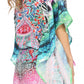 Sakkas Danis Women's Oversized Casual Pullover V-neck Short Sleeve Boho Top Blouse