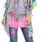 Sakkas Danis Women's Oversized Casual Pullover V-neck Short Sleeve Boho Top Blouse