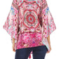 Sakkas Danis Women's Oversized Casual Pullover V-neck Short Sleeve Boho Top Blouse