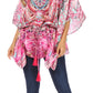 Sakkas Danis Women's Oversized Casual Pullover V-neck Short Sleeve Boho Top Blouse