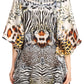 Sakkas Danis Women's Oversized Casual Pullover V-neck Short Sleeve Boho Top Blouse