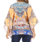 Sakkas Danis Women's Oversized Casual Pullover V-neck Short Sleeve Boho Top Blouse