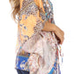 Sakkas Danis Women's Oversized Casual Pullover V-neck Short Sleeve Boho Top Blouse
