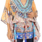 Sakkas Danis Women's Oversized Casual Pullover V-neck Short Sleeve Boho Top Blouse