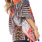 Sakkas Danis Women's Oversized Casual Pullover V-neck Short Sleeve Boho Top Blouse