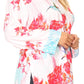 Sakkas Linea Women's Casual Floral Print Long Sleeve Swing Boho Pullover Tunic Top