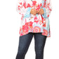 Sakkas Linea Women's Casual Floral Print Long Sleeve Swing Boho Pullover Tunic Top