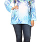 Sakkas Linea Women's Casual Floral Print Long Sleeve Swing Boho Pullover Tunic Top