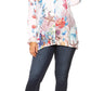 Sakkas Ditta Women's Casual Loose Long Sleeve Print Button Down Shirt Tunic Blouse