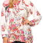 Sakkas Ditta Women's Casual Loose Long Sleeve Print Button Down Shirt Tunic Blouse