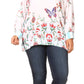 Sakkas Fara Women's Casual Floral Print Lightweight Long Sleeve Blouse Tunic Top