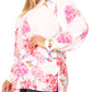 Sakkas Fara Women's Casual Floral Print Lightweight Long Sleeve Blouse Tunic Top