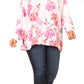 Sakkas Fara Women's Casual Floral Print Lightweight Long Sleeve Blouse Tunic Top